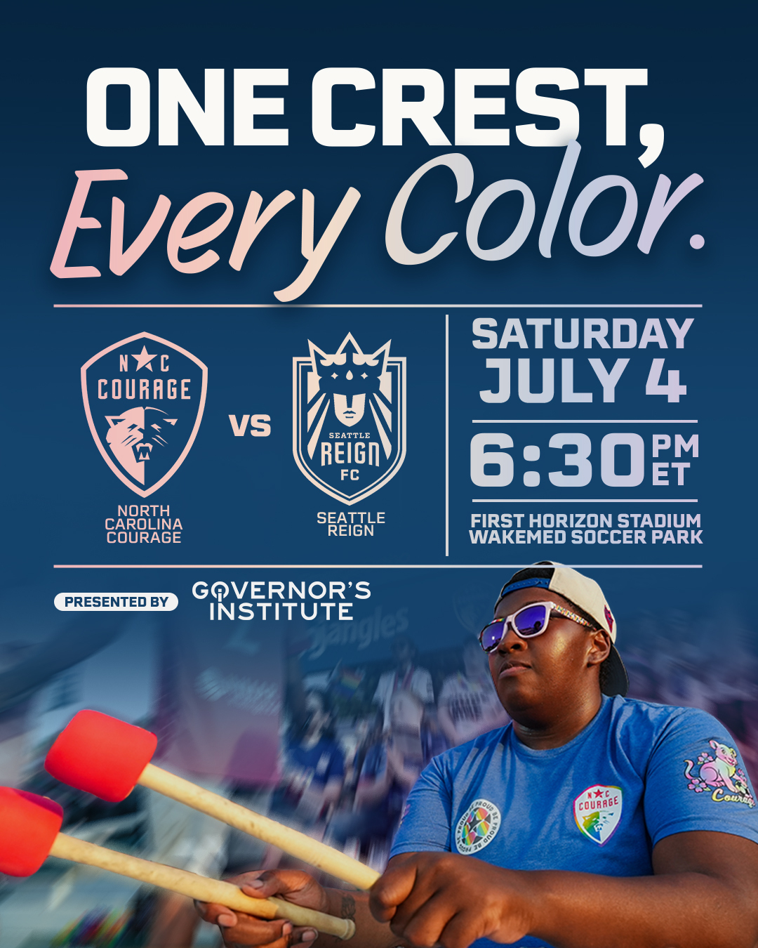 Option A — drummer gameday creative